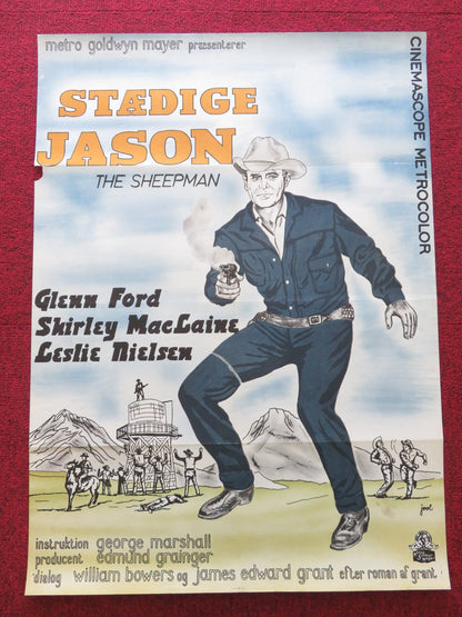 THE SHEEPMAN DANISH POSTER ROLLED GLENN FORD SHIRLEY MACLAINE 1960 Rendezvous Cinema Movie posters