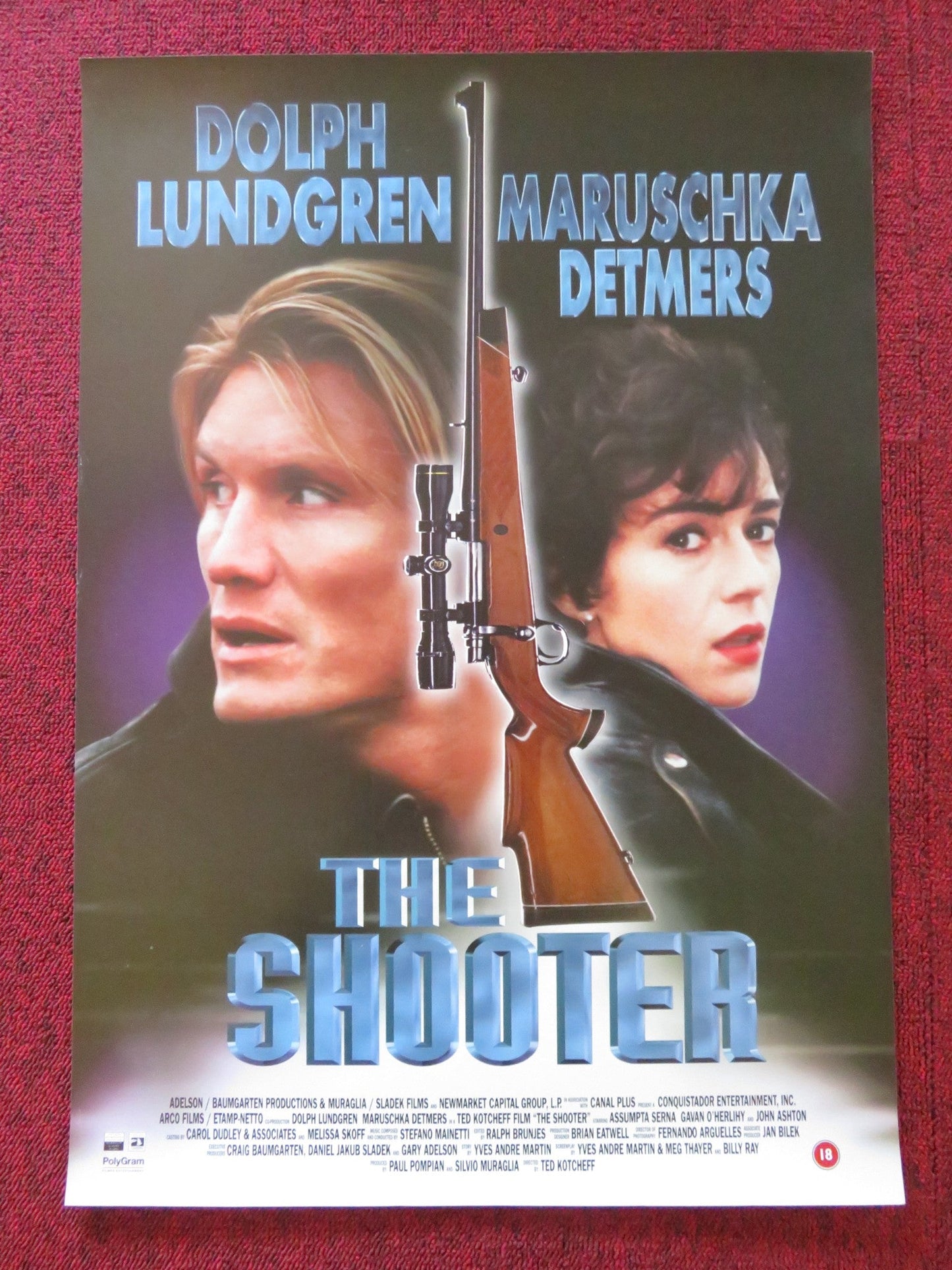 THE SHOOTER VHS VIDEO POSTER DOLPH LUNDGREN MARUSCHKA DETMERS 1995 Rendezvous Cinema Movie posters