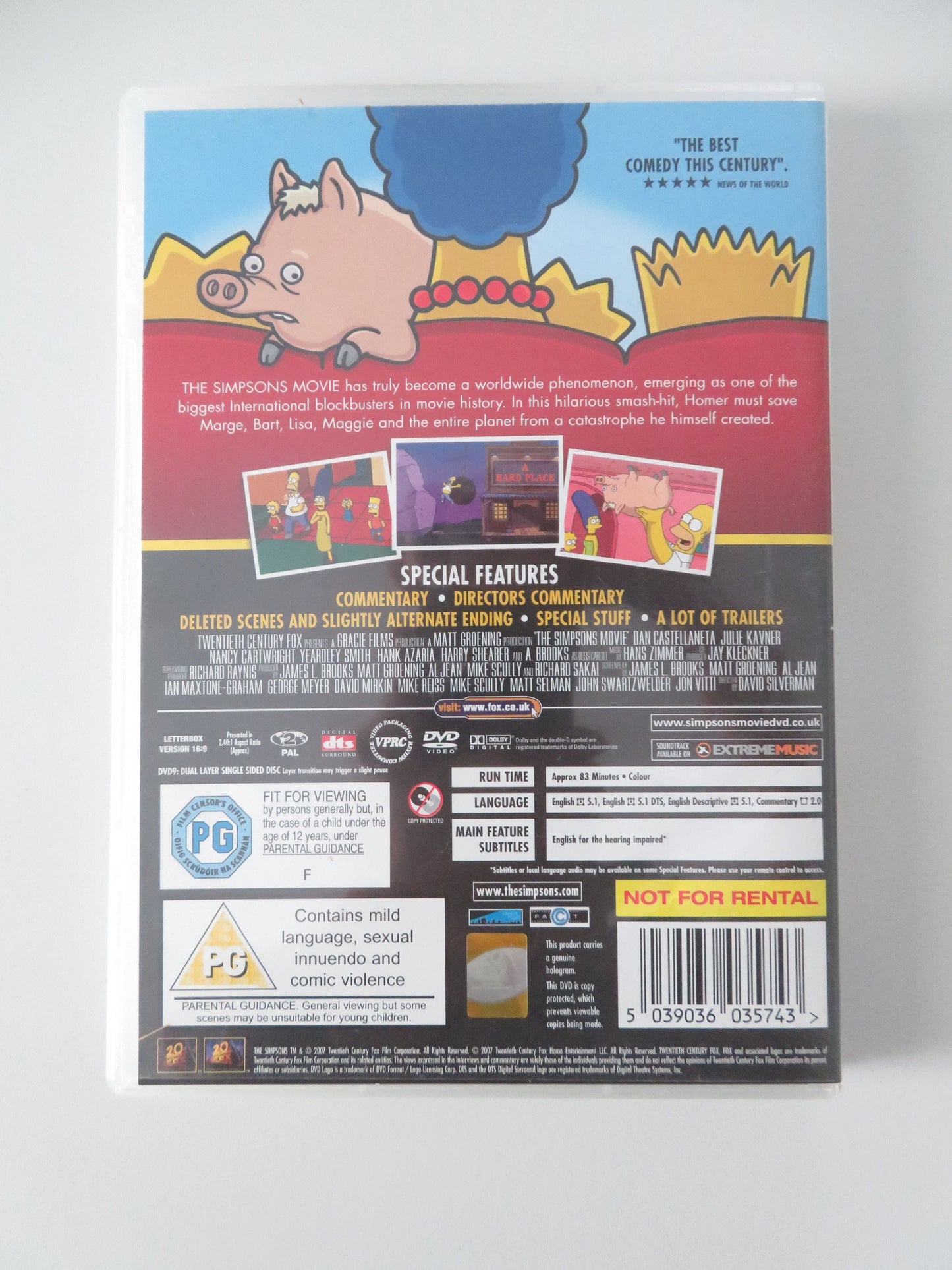 The Simpsons Movie (DVD) Dan Castellaneta Julie Kavner 2007 Region 2 Movie posters