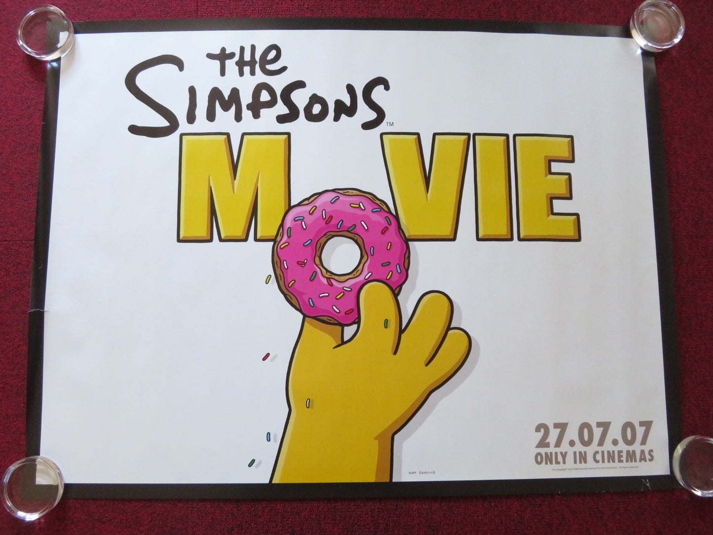 THE SIMPSONS MOVIE UK QUAD ROLLED POSTER DAN CASTELLANETA JULIE KAVNER 2007 Rendezvous Cinema Movie posters