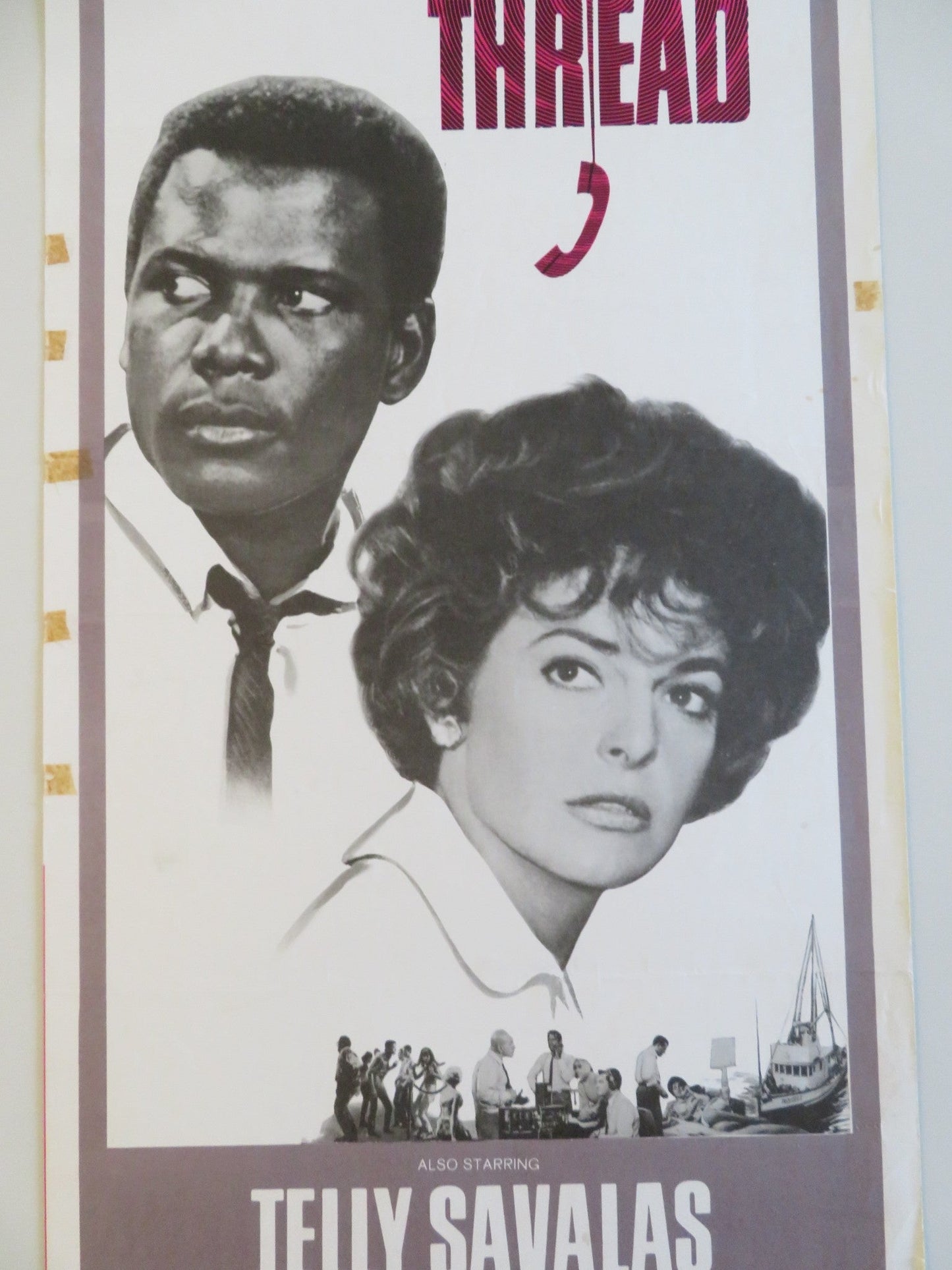 THE SLENDER THREAD US INSERT POSTER SIDNEY POITIER ANNE BANCROFT 1965 Rendezvous Cinema Movie posters