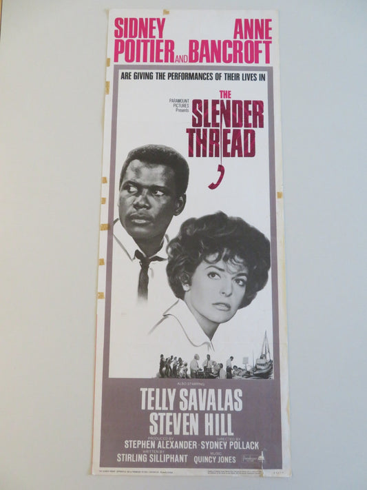 THE SLENDER THREAD US INSERT POSTER SIDNEY POITIER ANNE BANCROFT 1965 Rendezvous Cinema Movie posters