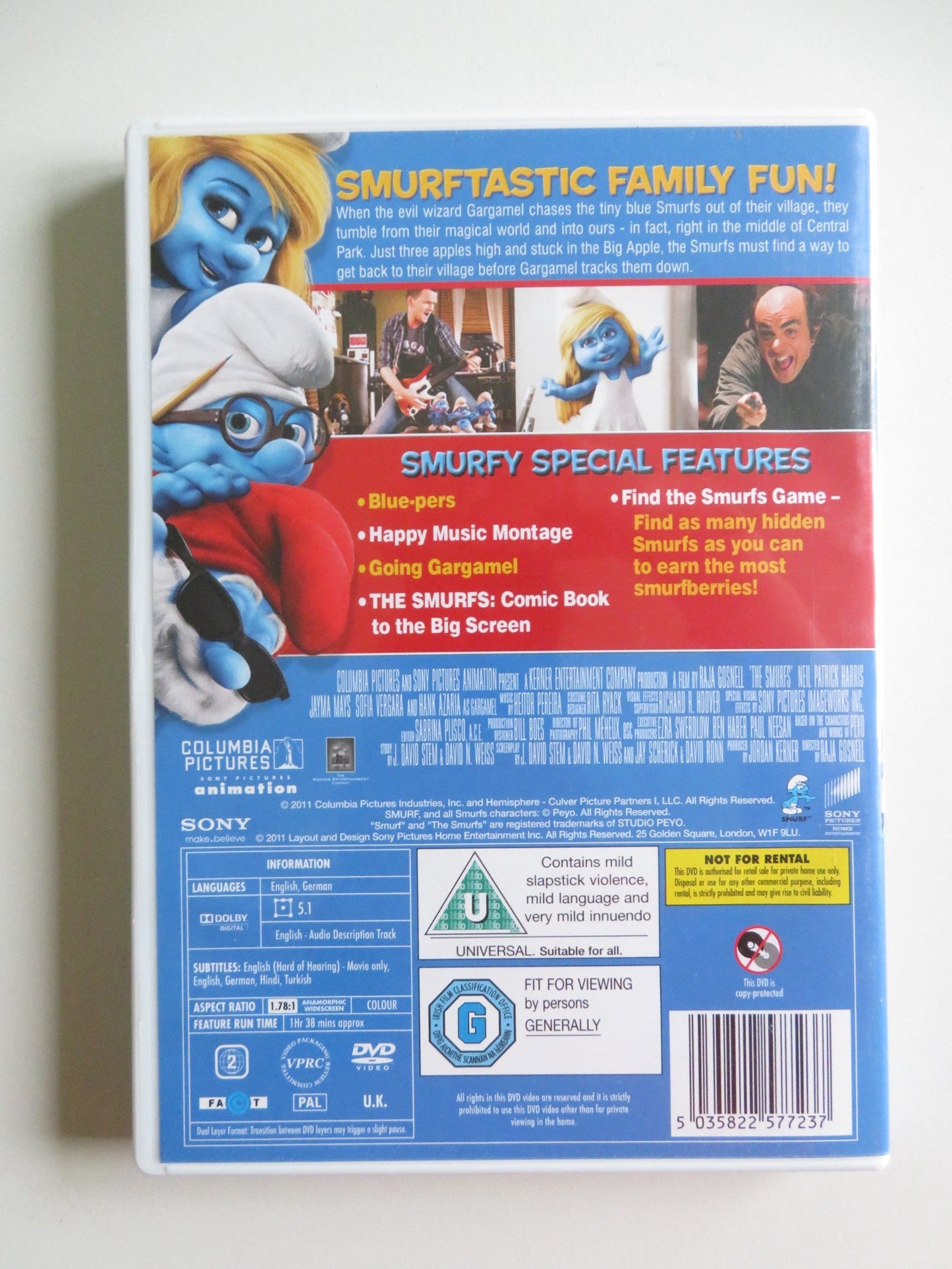 THE SMURFS - B (DVD) HANK AZARIA SOFIA VERGARA 2011 REGION 2 Movie posters