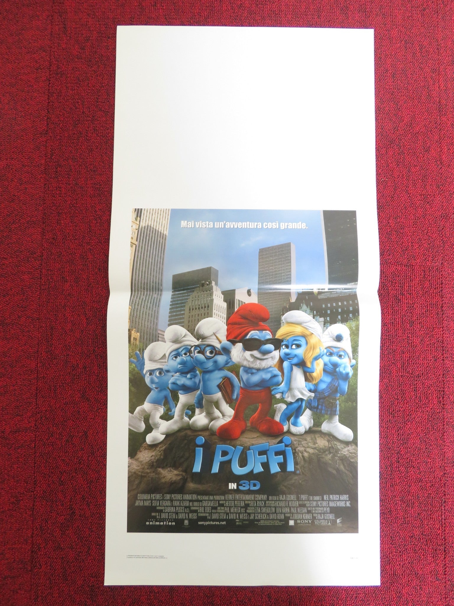 THE SMURFS ITALIAN LOCANDINA POSTER HANK AZARIA NEIL PATRICK HARRIS 2011 Rendezvous Cinema Movie posters
