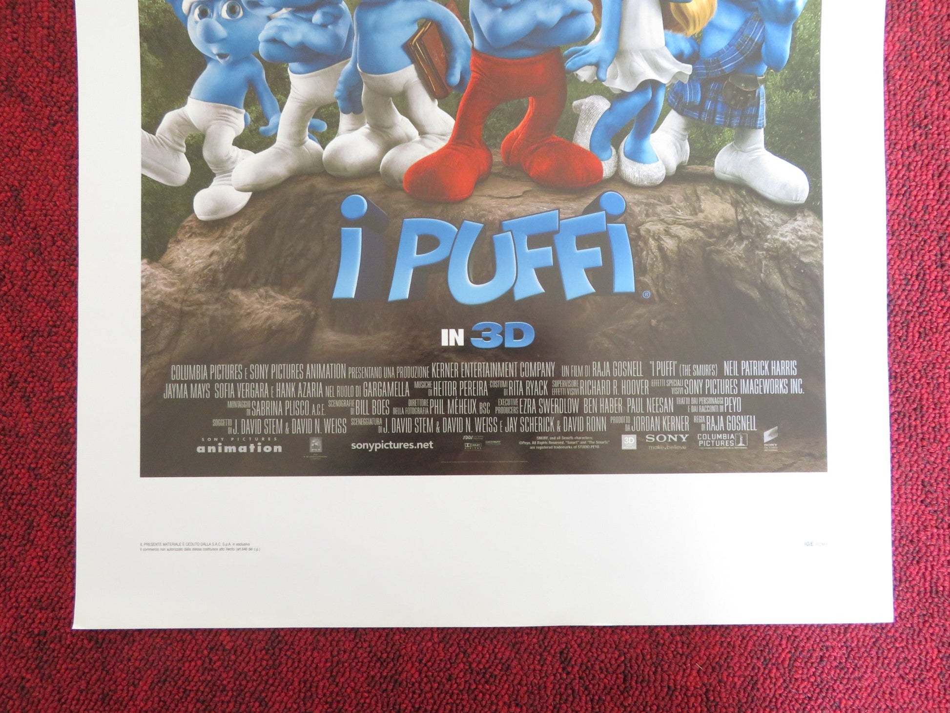 THE SMURFS ITALIAN LOCANDINA POSTER HANK AZARIA NEIL PATRICK HARRIS 2011 Rendezvous Cinema Movie posters