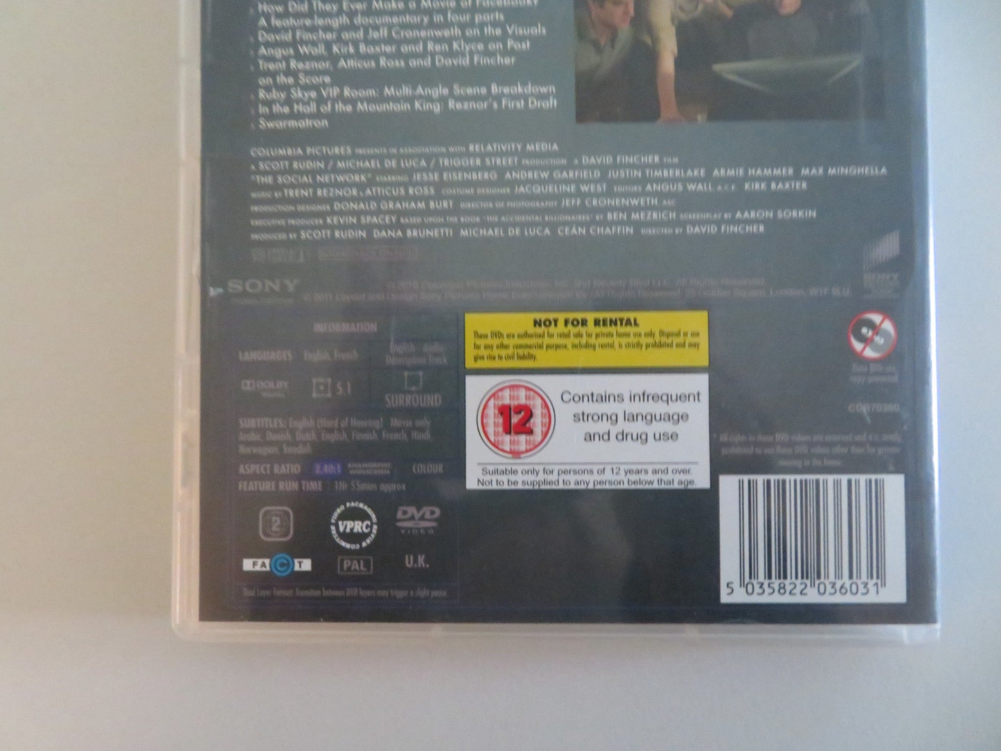 THE SOCIAL NETWORK - TWO DISC COLLECTOR'S EDITION (DVD) EISENBERG 2010 REGION 2 Movie posters