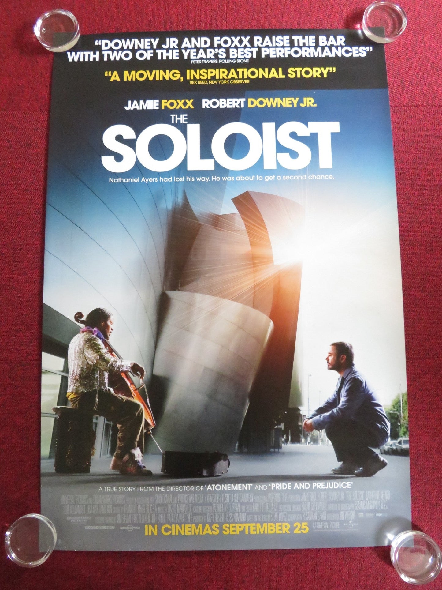 THE SOLOIST US ONE SHEET ROLLED POSTER JAMIE FOXX ROBERT DOWNEY JR. 2009 Rendezvous Cinema Movie posters