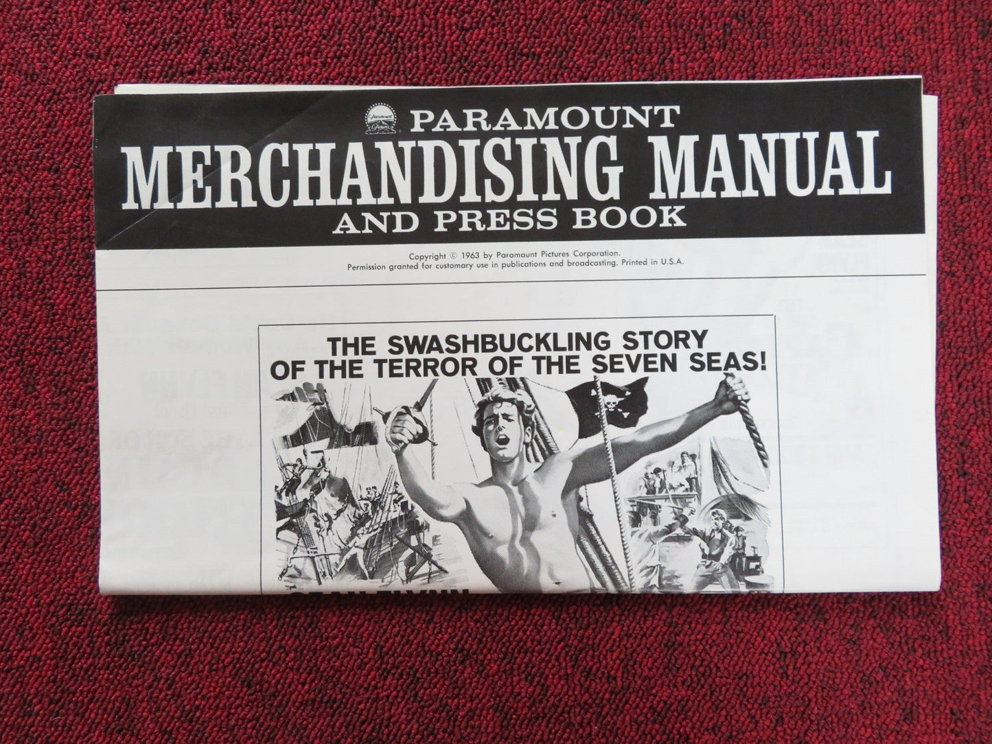 THE SON OF CAPTAIN BLOOD UNCUT PRESS BOOK FOLDED SEAN FLYNN ANN TODD 1963 Rendezvous Cinema Movie posters