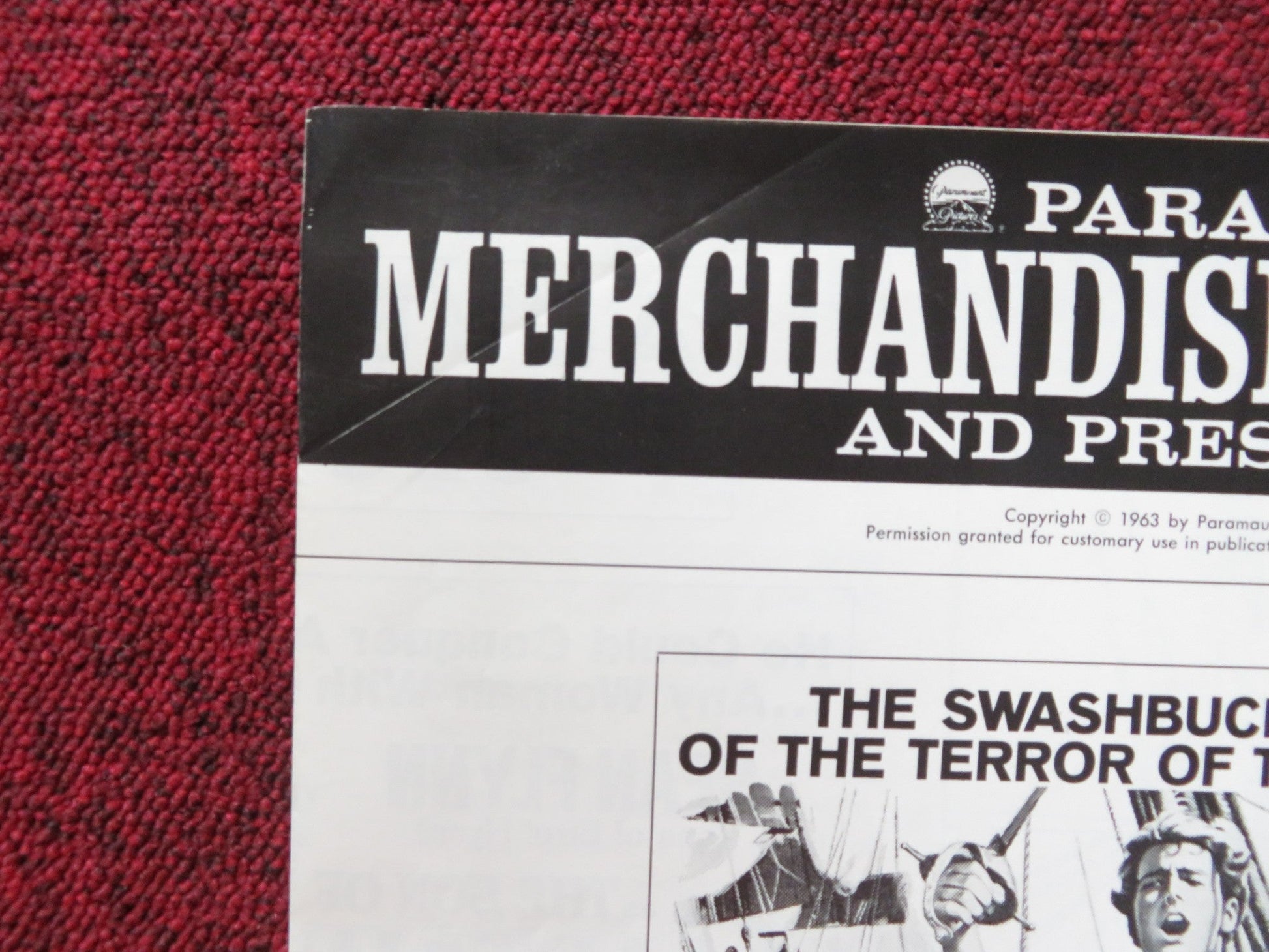 THE SON OF CAPTAIN BLOOD UNCUT PRESS BOOK FOLDED SEAN FLYNN ANN TODD 1963 Rendezvous Cinema Movie posters