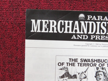 THE SON OF CAPTAIN BLOOD UNCUT PRESS BOOK FOLDED SEAN FLYNN ANN TODD 1963 Rendezvous Cinema Movie posters