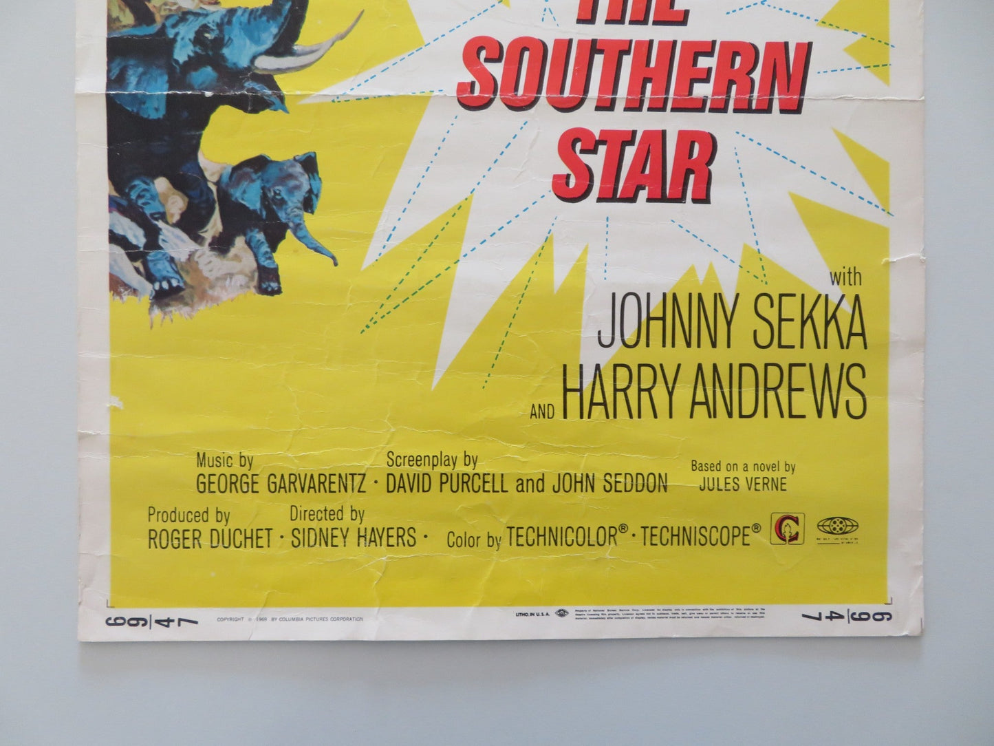 THE SOUTHERN STAR US INSERT POSTER GEORGE SEGAL URSULA ANDRESS 1969 Rendezvous Cinema Movie posters