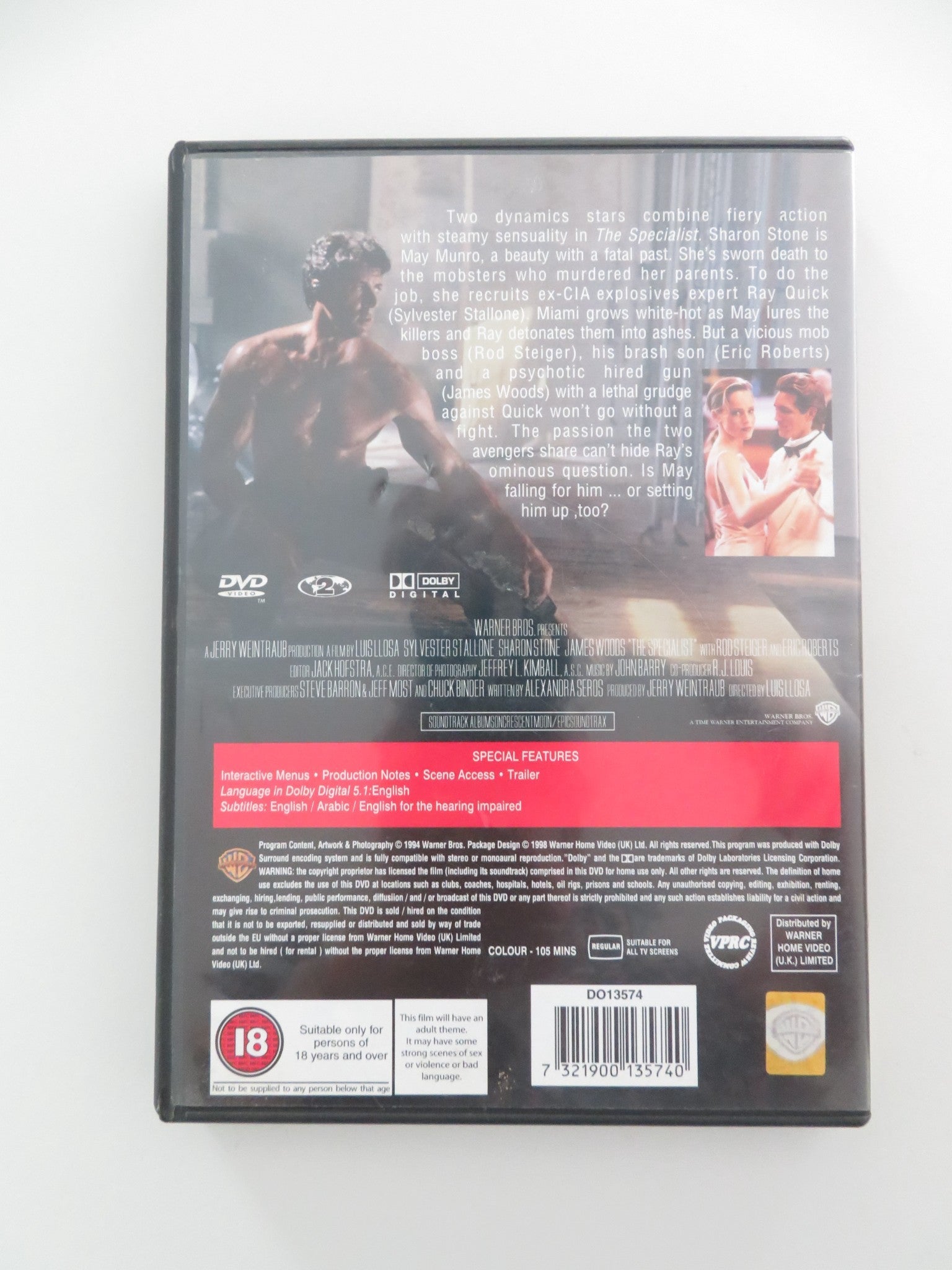 THE SPECIALIST (DVD) SYLVESTER STALLONE SHARON STONE 1994 REGION 2 Movie posters