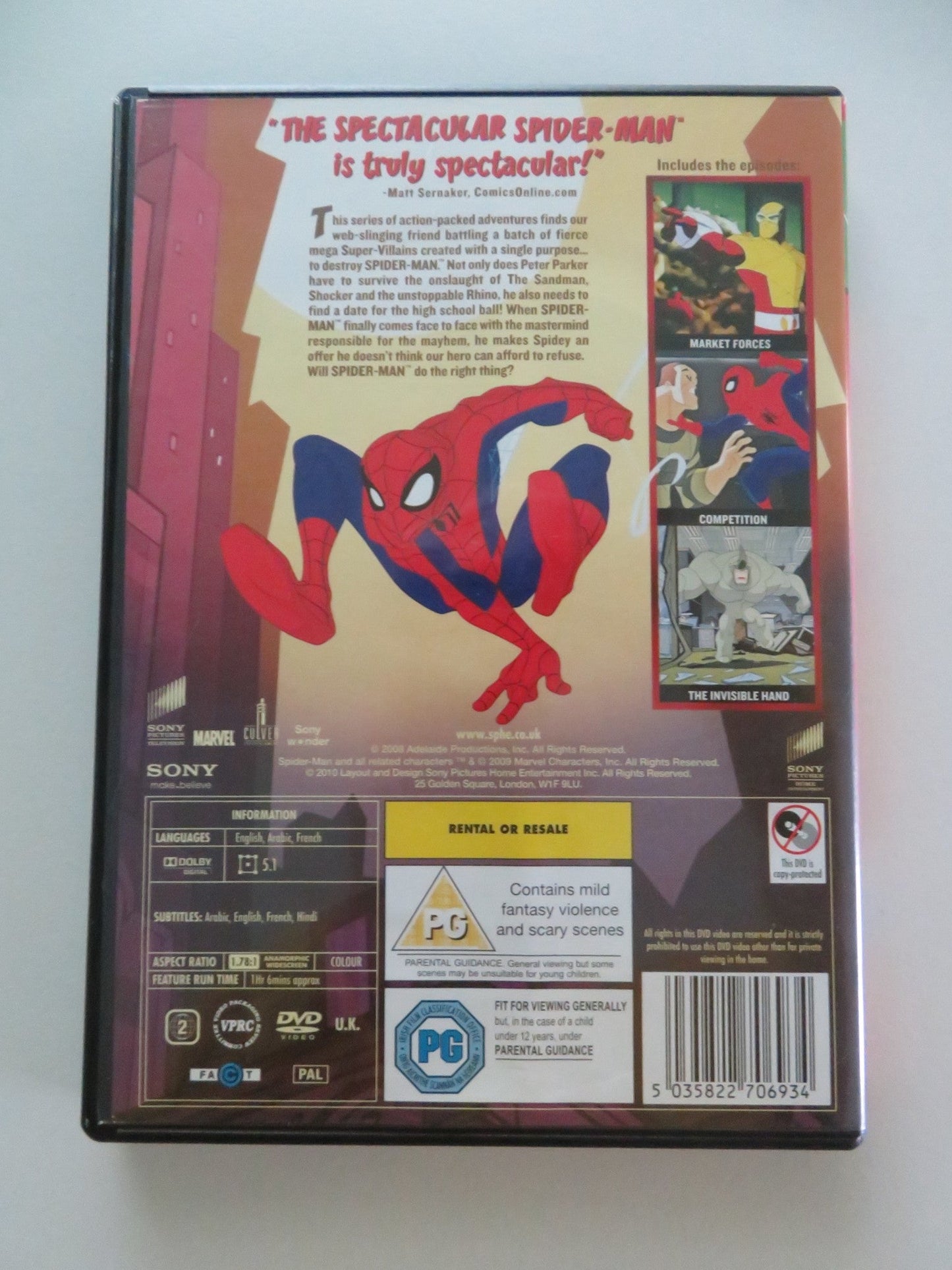 THE SPECTACULAR SPIDER - MAN VOLUME 2 (DVD) MARVEL JOSH KEATON 2009 REGION 2 Movie posters