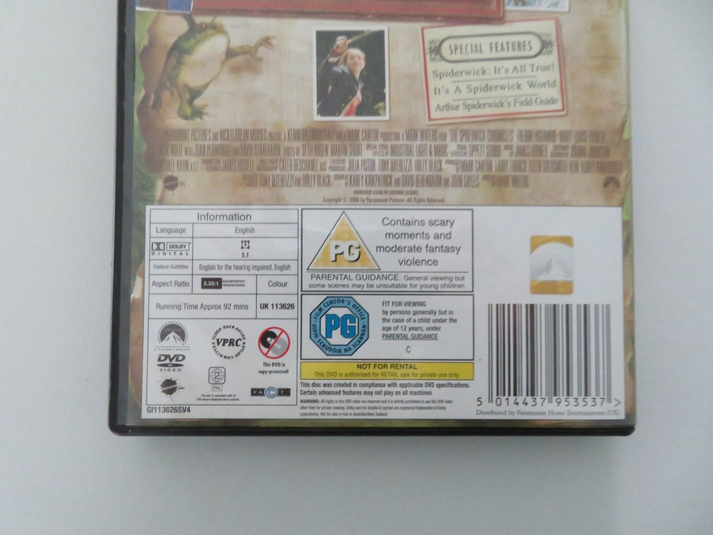 The Spiderwick Chronicles (DVD) Freddie Highmore Nick Nolte 2008 Region 2 Movie posters