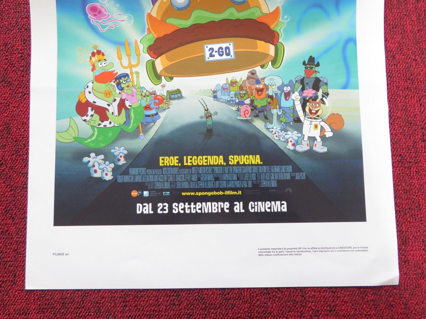 THE SPONGEBOB SQUAREPANTS MOVIE ITALIAN LOCANDINA POSTER TOM KENNY 2005 Rendezvous Cinema Movie posters