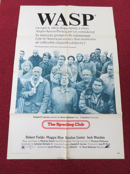 THE SPORTING CLUB FOLDED US ONE SHEET POSTER ROBERT FIELDS MARGARET BLYE 1972 Rendezvous Cinema Movie posters