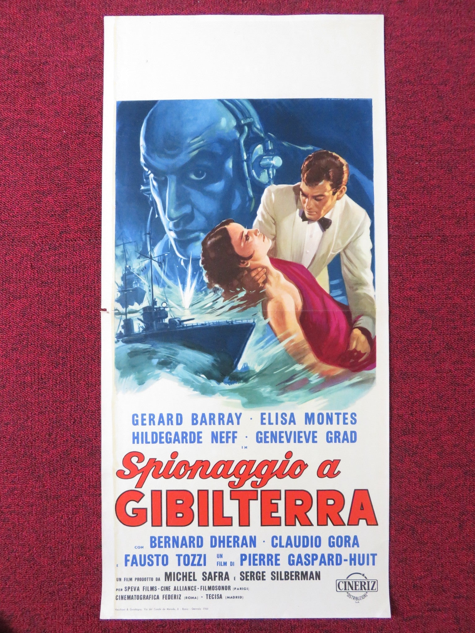 THE SPY ITALIAN LOCANDINA POSTER GERARD BARRAY ELISA MONTES 1964 Rendezvous Cinema Movie posters