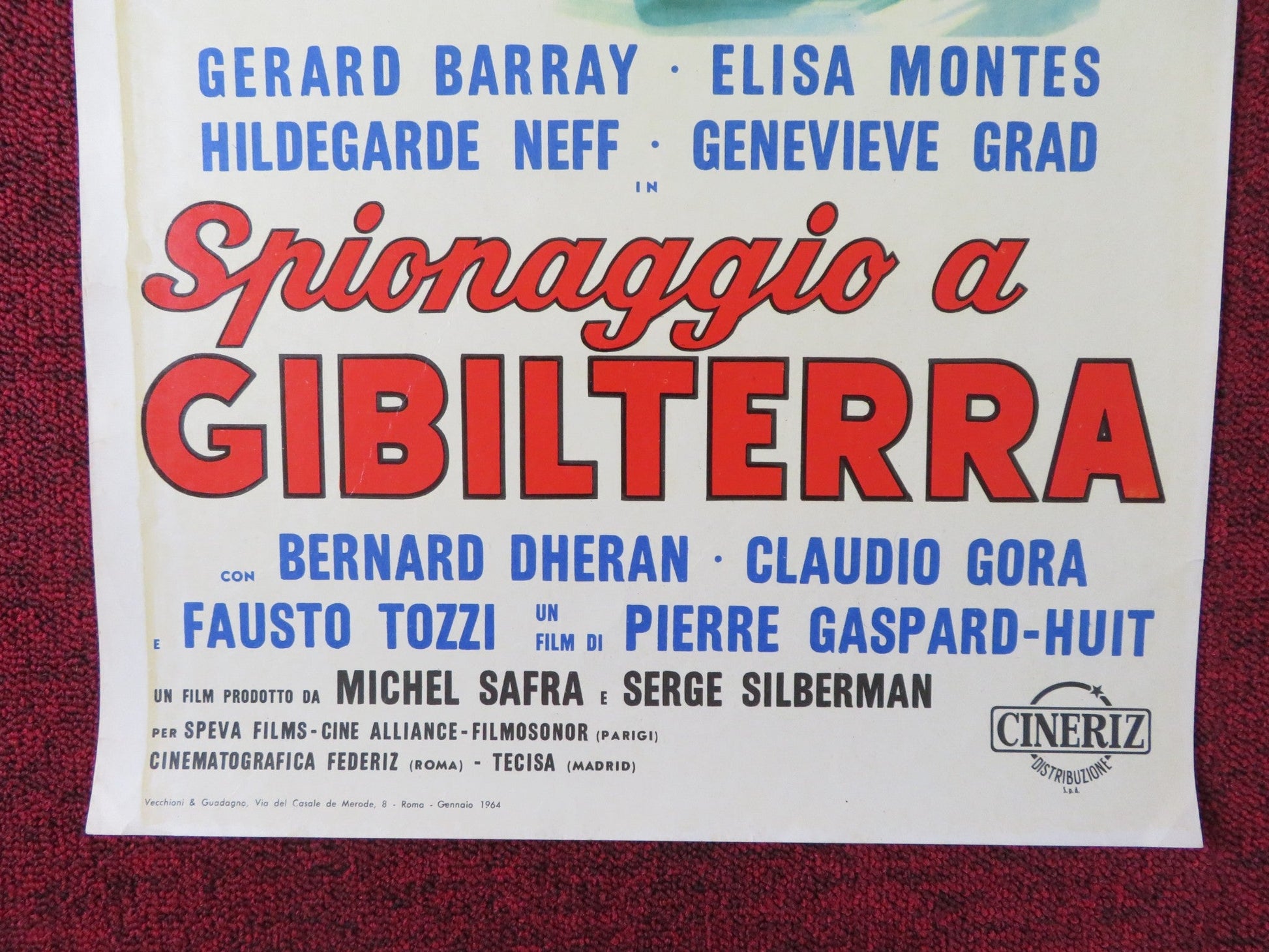 THE SPY ITALIAN LOCANDINA POSTER GERARD BARRAY ELISA MONTES 1964 Rendezvous Cinema Movie posters