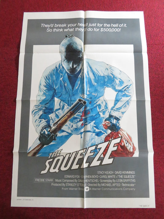 THE SQUEEZE FOLDED US ONE SHEET POSTER STACY KEACH DAVID HEMMINGS E. FOX 1977 Rendezvous Cinema Movie posters