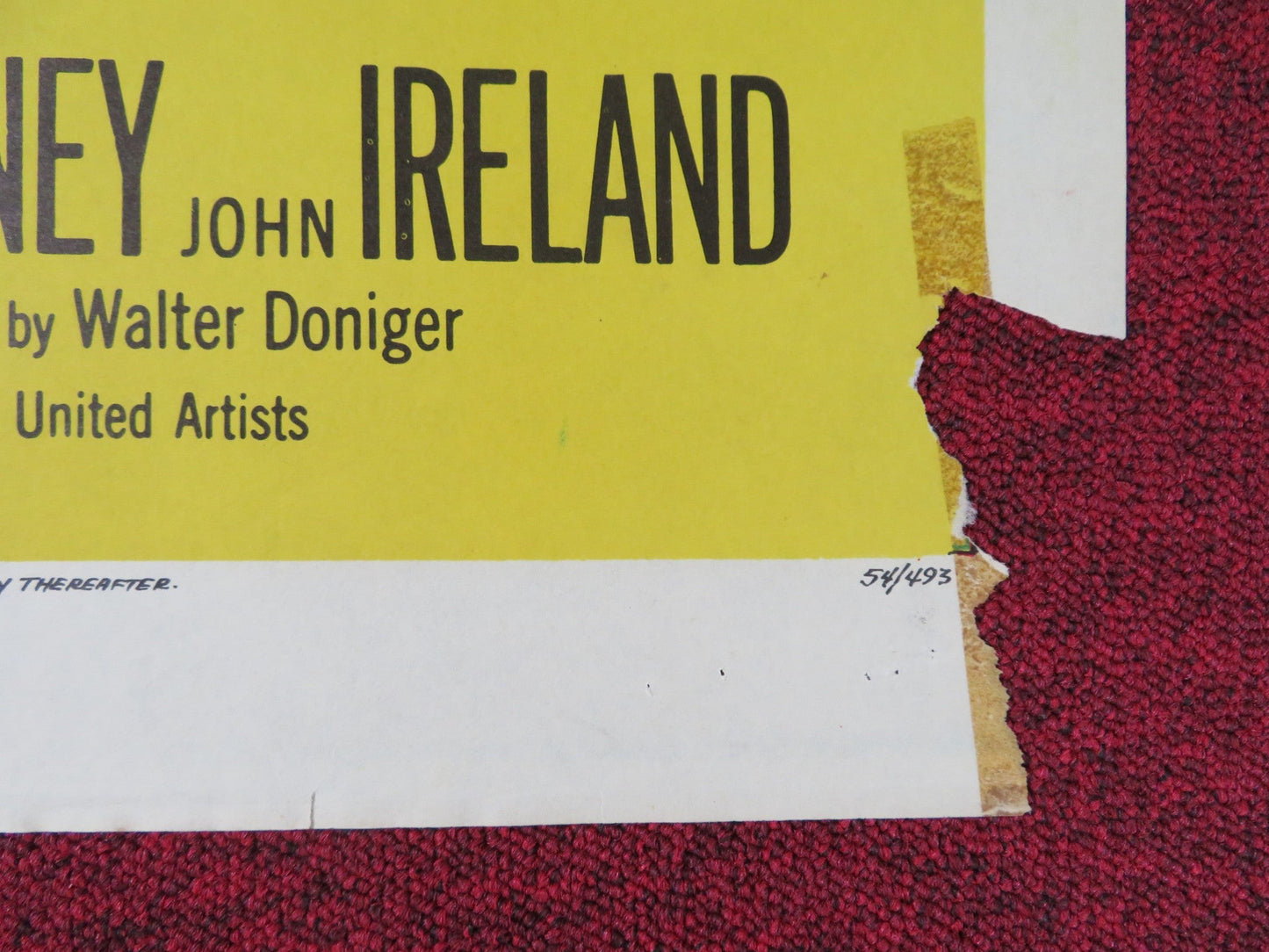 THE STEEL CAGE FOLDED US ONE SHEET POSTER PAUL KELLY MAUREEN O'SULLIVAN 1954 Rendezvous Cinema Movie posters