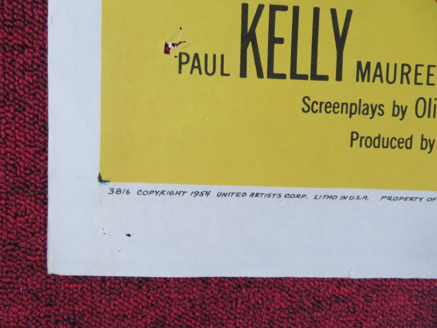 THE STEEL CAGE FOLDED US ONE SHEET POSTER PAUL KELLY MAUREEN O'SULLIVAN 1954 Rendezvous Cinema Movie posters