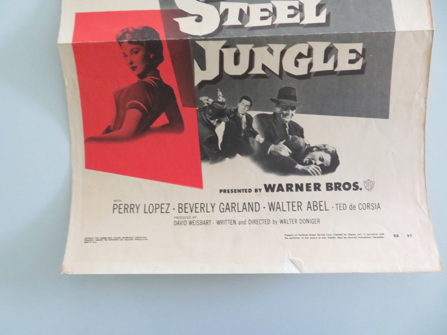 The Steel Jungle US Insert Poster Perry Lopez Beverly Garland 1956 Movie posters