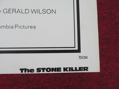 THE STONE KILLER FOLDED US ONE SHEET POSTER CHARLES BRONSON MARTIN BALSAM 1973 Rendezvous Cinema Movie posters