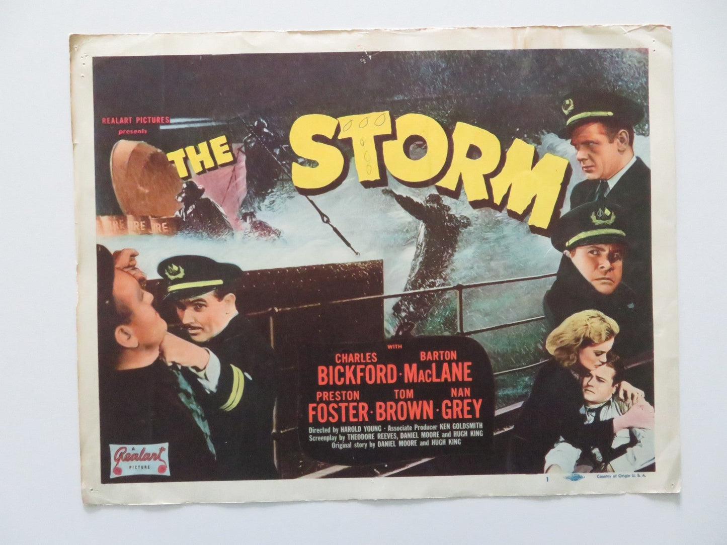 THE STORM - #1 US LOBBY CARD CHARLES BICKFORD BARTON MACLANE R1948 Rendezvous Cinema Movie posters