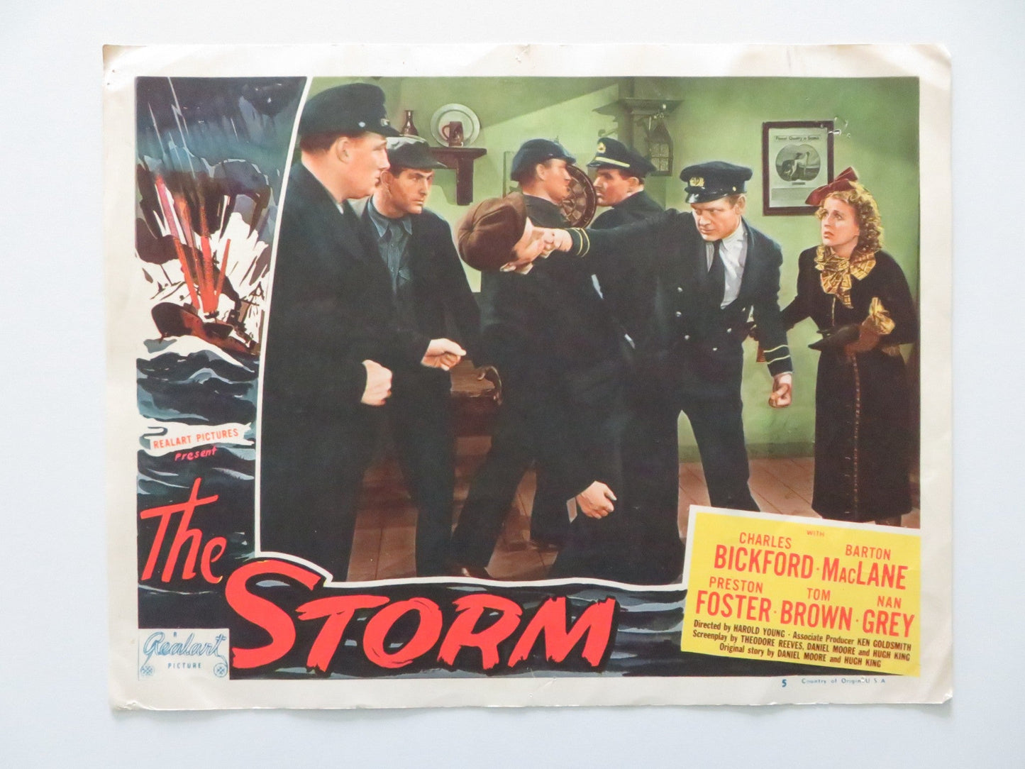 THE STORM - #5 US LOBBY CARD CHARLES BICKFORD BARTON MACLANE R1948 Rendezvous Cinema Movie posters