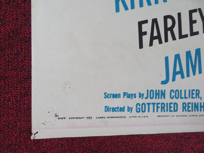 THE STORY OF THREE LOVES FOLDED US ONE SHEET POSTER KIRK DOUGLAS J. MASON 1953 Rendezvous Cinema Movie posters