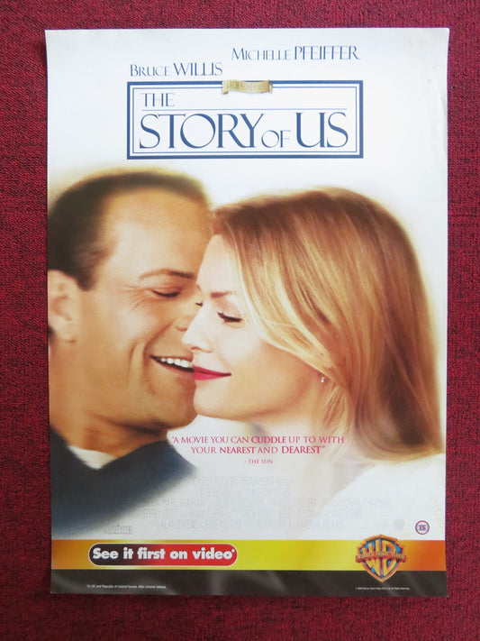 THE STORY OF US VHS VIDEO POSTER BRUCE WILLIS MICHELLE PFEIFFER 2000 Rendezvous Cinema Movie posters