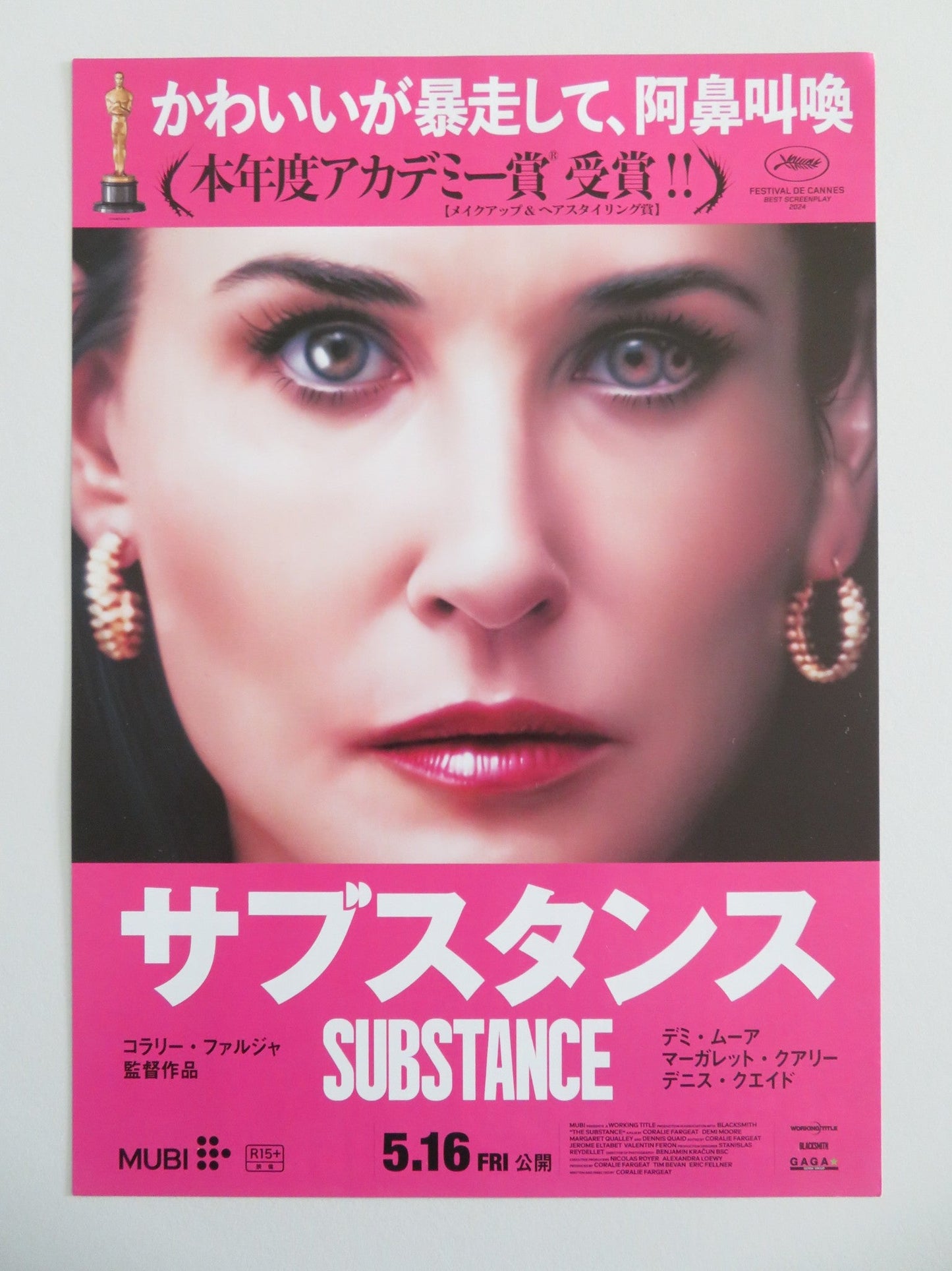 THE SUBSTANCE - A JAPANESE CHIRASHI (B5) POSTER DEMI MOORE MARGARET QUALLEY 2024 Movie posters