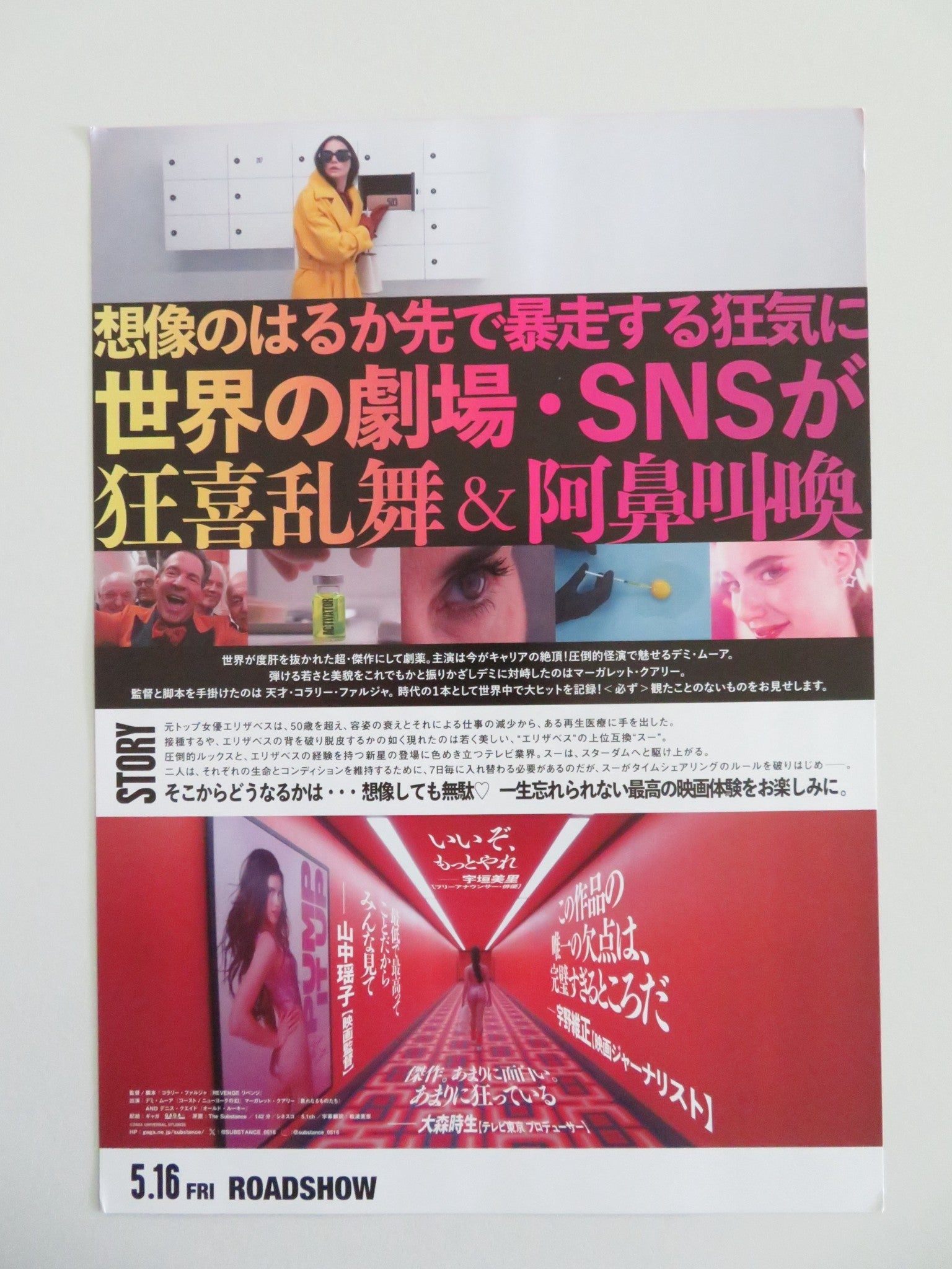 THE SUBSTANCE - B JAPANESE CHIRASHI (B5) POSTER DEMI MOORE MARGARET QUALLEY 2024 Movie posters