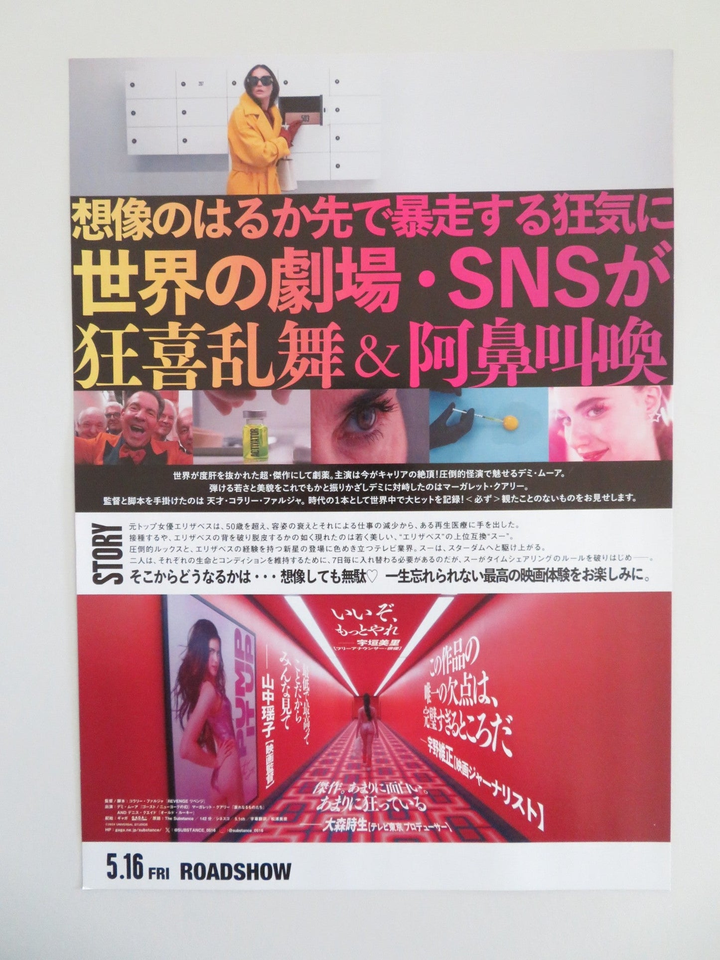 THE SUBSTANCE - B JAPANESE CHIRASHI (B5) POSTER DEMI MOORE MARGARET QUALLEY 2024 Movie posters