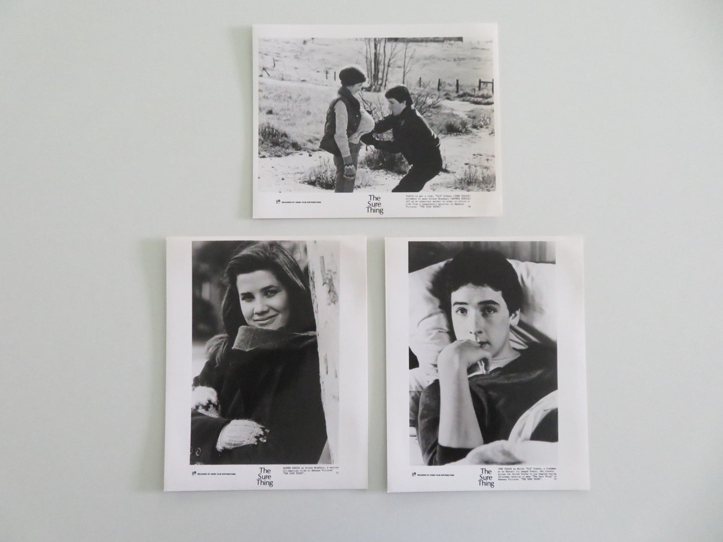 THE SURE THING MOVIE STILL PHOTO LOT OF 3 JOHN CUSACK DAPHNE ZUNIGA 1985 Movie posters