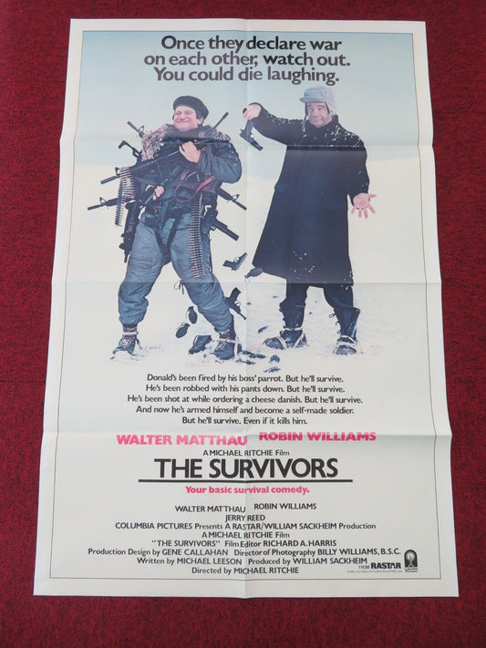 THE SURVIVORS FOLDED US ONE SHEET POSTER ROBIN WILLIAMS WALTER MATTHAU 1983 Movie posters
