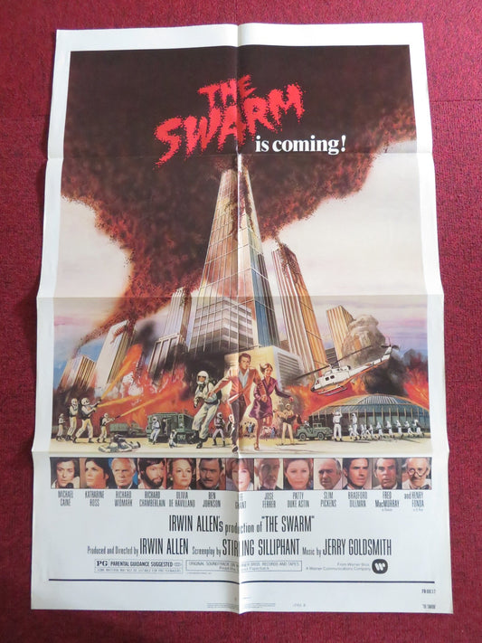 THE SWARM - STYLE B FOLDED US ONE SHEET POSTER MICHAEL CAINE KATHARINE ROSS 1978 Rendezvous Cinema Movie posters