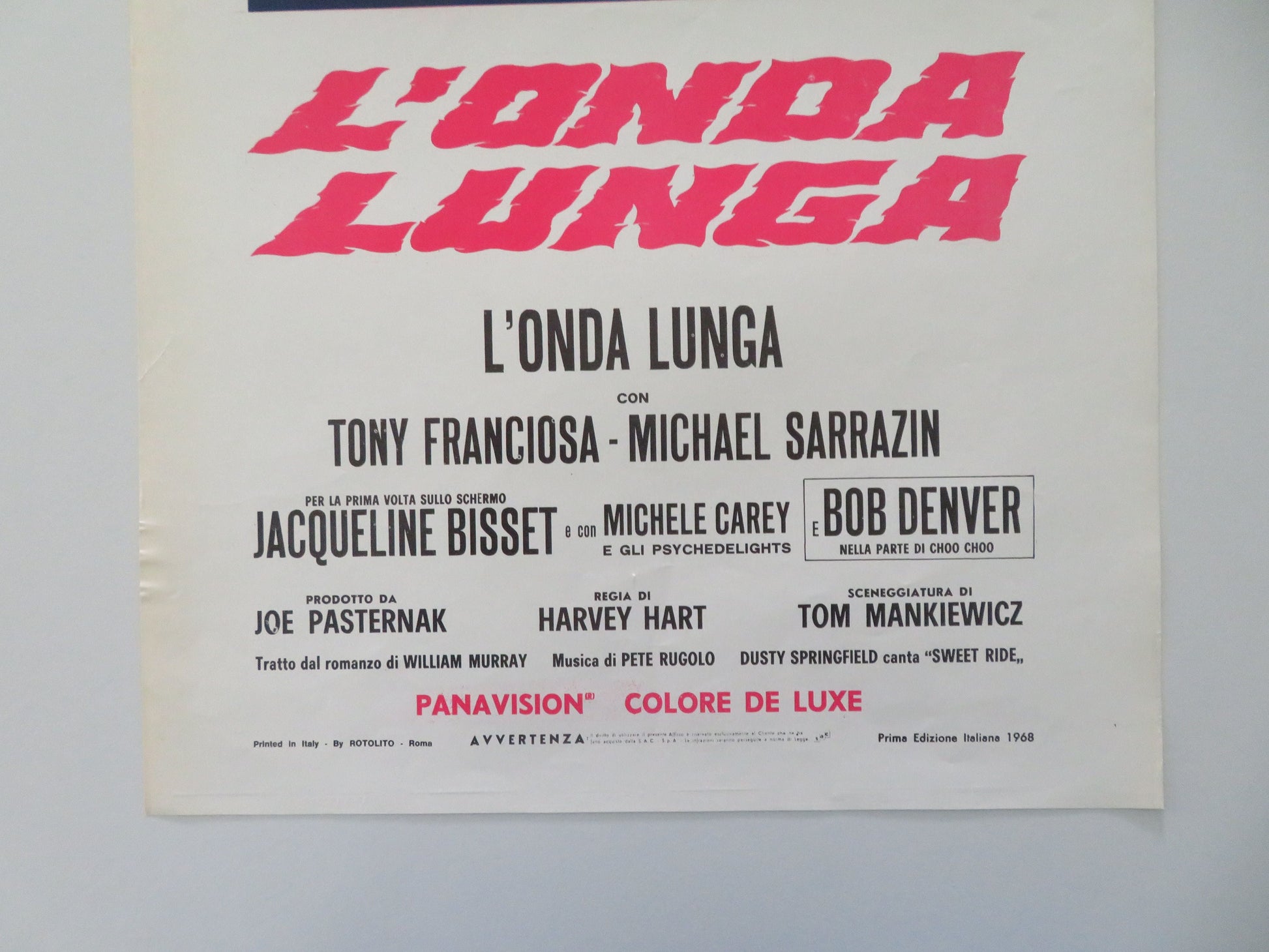 The Sweet Ride Italian Locandina Poster Anthony Franciosa Michael Sarrazin 1968 Movie posters