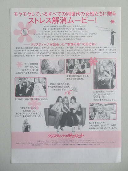 THE SWEETEST THING JAPANESE CHIRASHI (B5) POSTER CAMERON DIAZ JASON BATEMAN 2002 Movie posters
