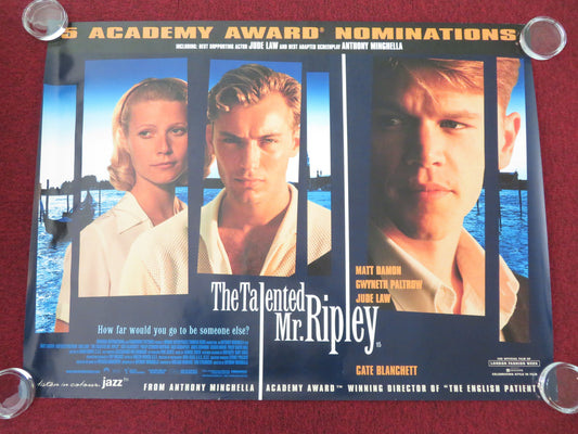 The Talented Mr. Ripley - B UK Quad Rolled Poster Matt Damon Jude Law 1999 Movie posters