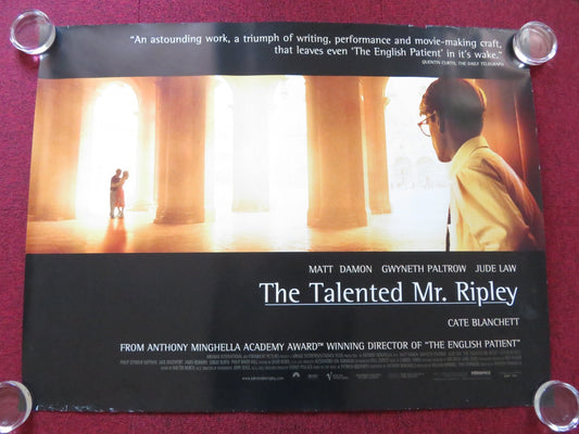 THE TALENTED MR. RIPLEY UK QUAD ROLLED POSTER MATT DAMON JUDE LAW 1999 Rendezvous Cinema Movie posters