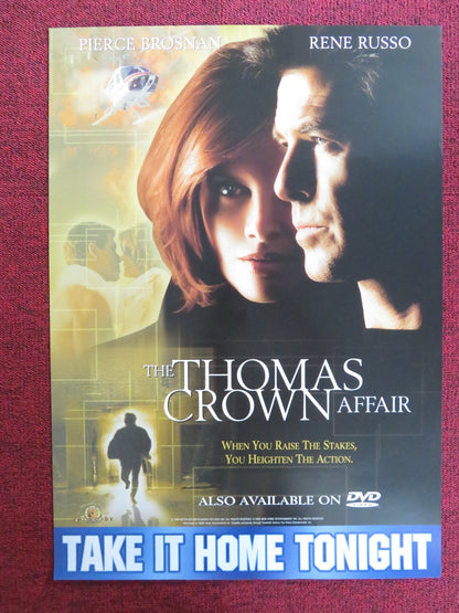 THE THOMAS CROWN AFFAIR VHS & DVD VIDEO POSTER PIERCE BROSNAN RENE RUSSO 1999 Rendezvous Cinema Movie posters