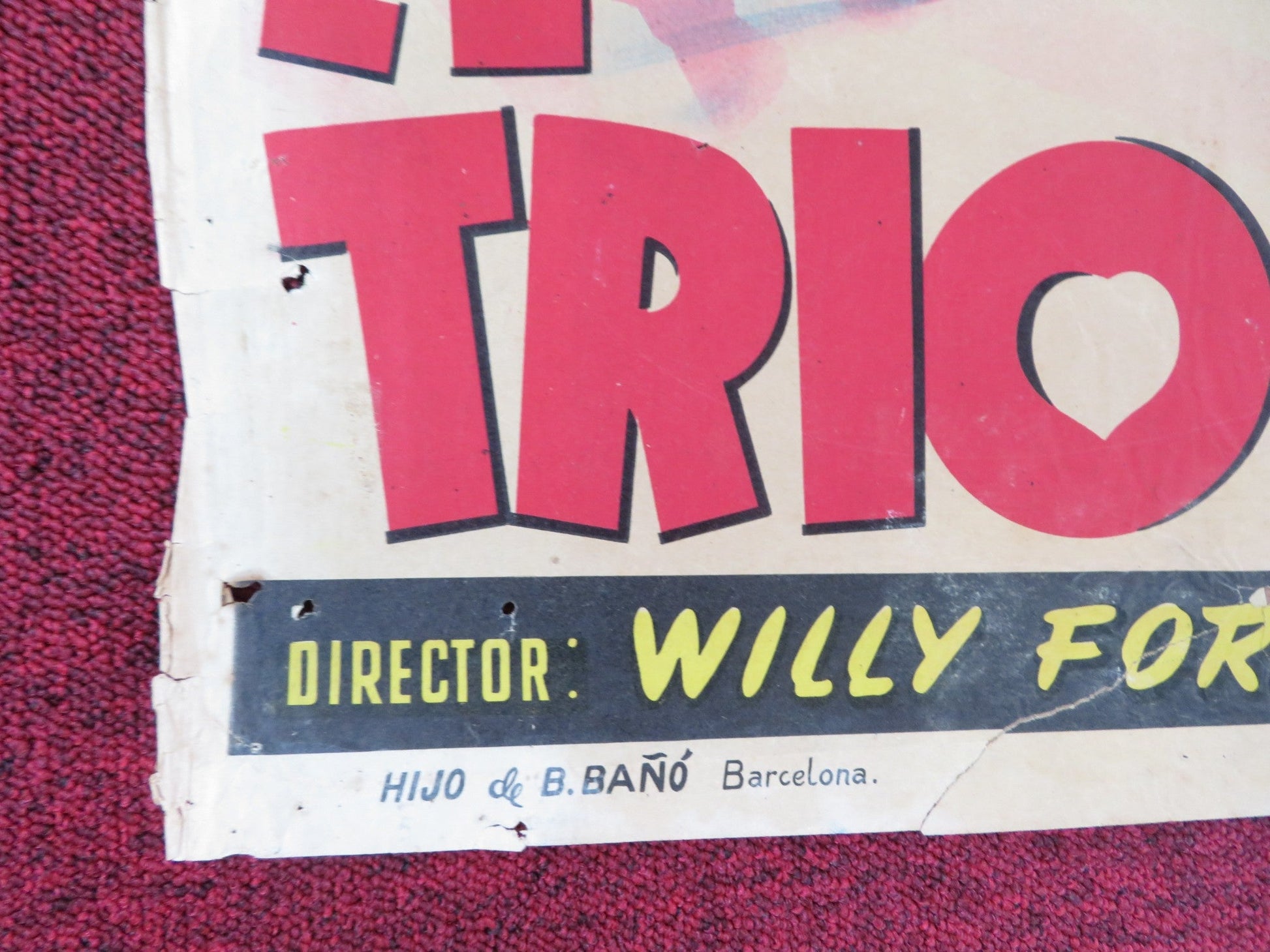 THE THREE FROM THE FILLING STATION SPANISH POSTER GEORGE GUETARY C. CARER 1956 Rendezvous Cinema Movie posters