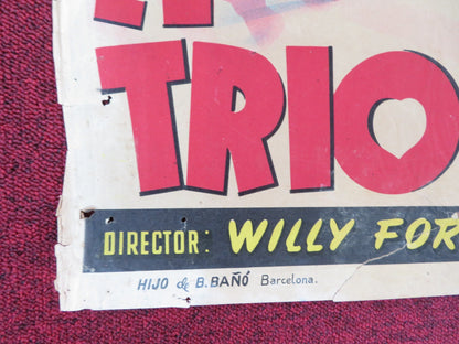 THE THREE FROM THE FILLING STATION SPANISH POSTER GEORGE GUETARY C. CARER 1956 Rendezvous Cinema Movie posters