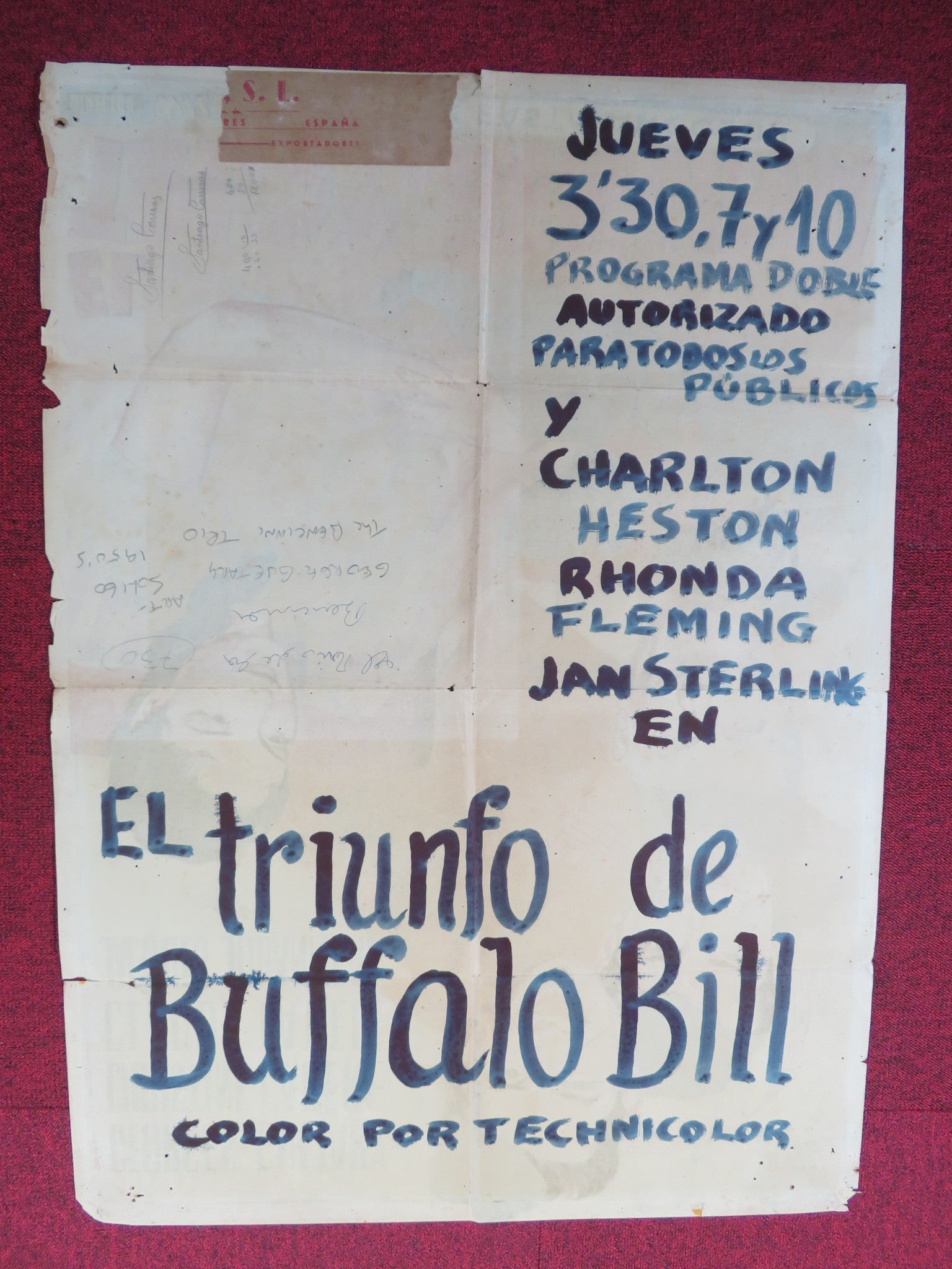 THE THREE FROM THE FILLING STATION SPANISH POSTER GEORGE GUETARY C. CARER 1956 Rendezvous Cinema Movie posters