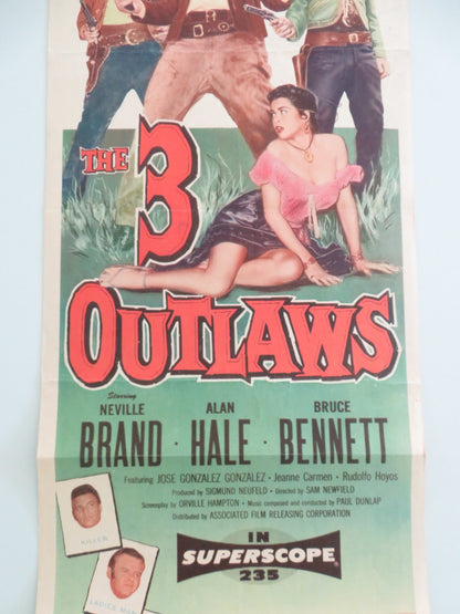The Three Outlaws US Insert Poster Neville Brand Alan Hale 1956 Movie posters