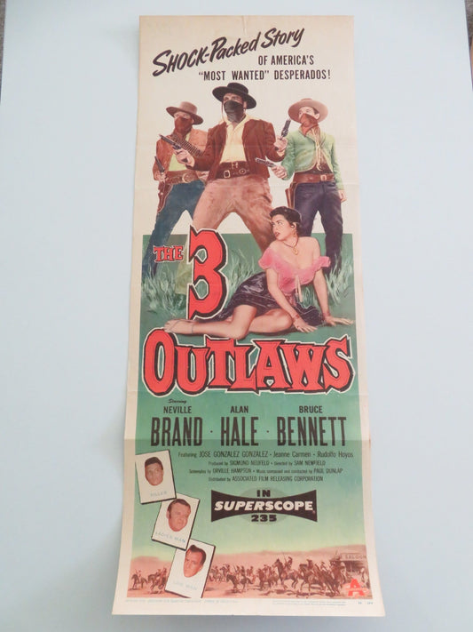 The Three Outlaws US Insert Poster Neville Brand Alan Hale 1956 Movie posters