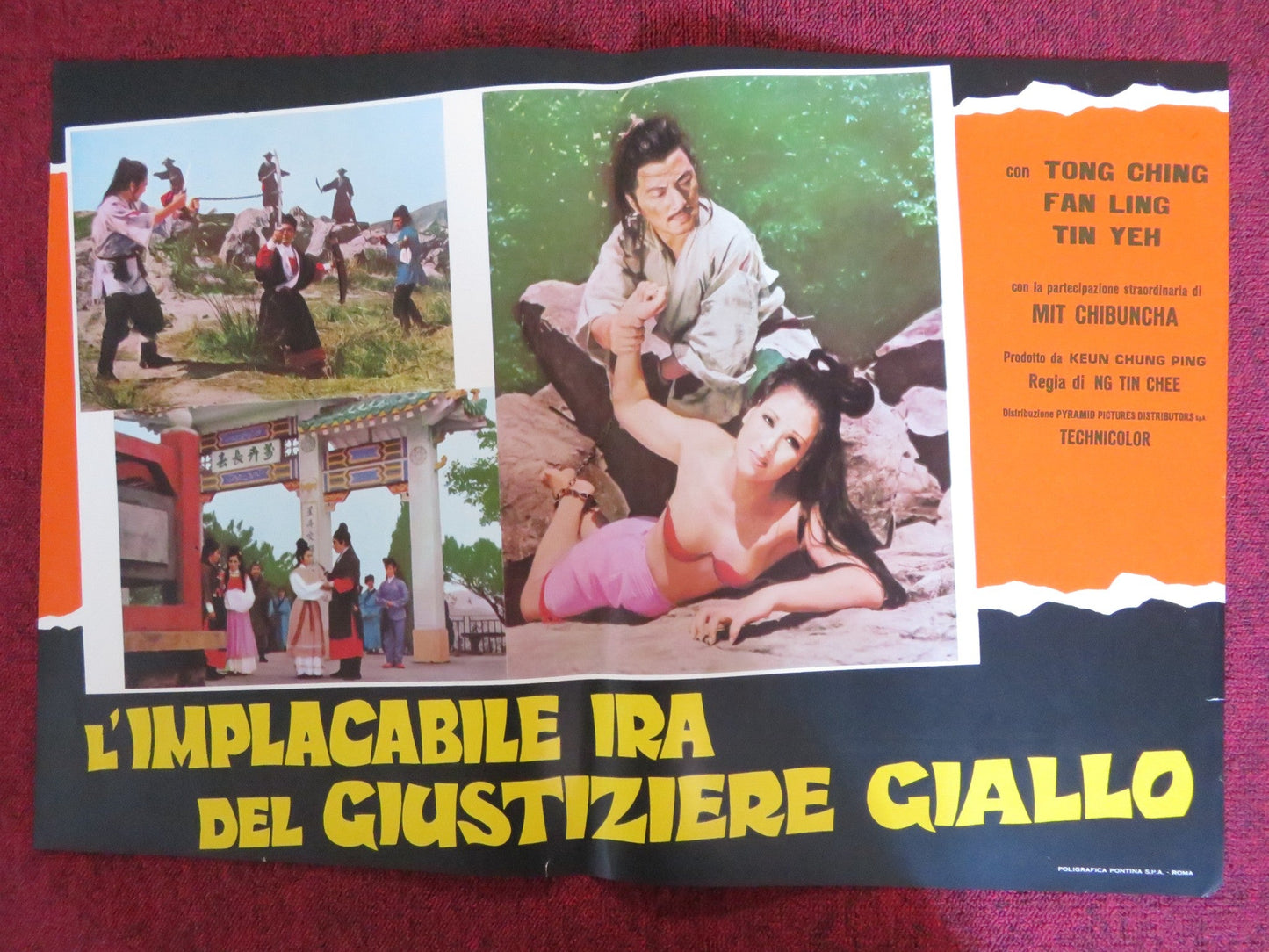 THE TIGER AND THE DRAGON ITALIAN FOTOBUSTA POSTER LING FAN CHING TANG 1971 Rendezvous Cinema Movie posters