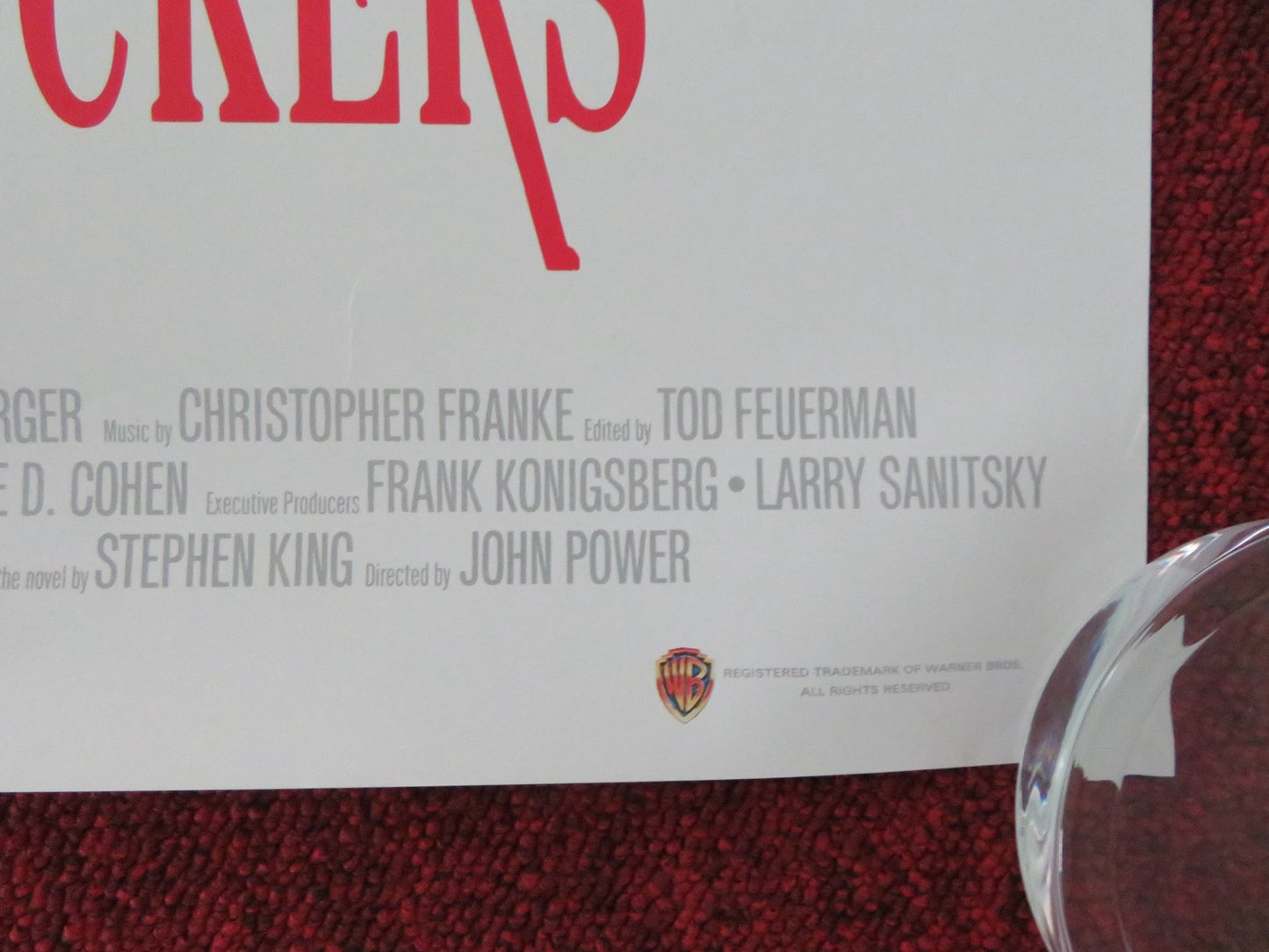 THE TOMMYKNOCKERS VHS VIDEO POSTER STEPHEN KING JIMMY SMITS 1993 Movie posters