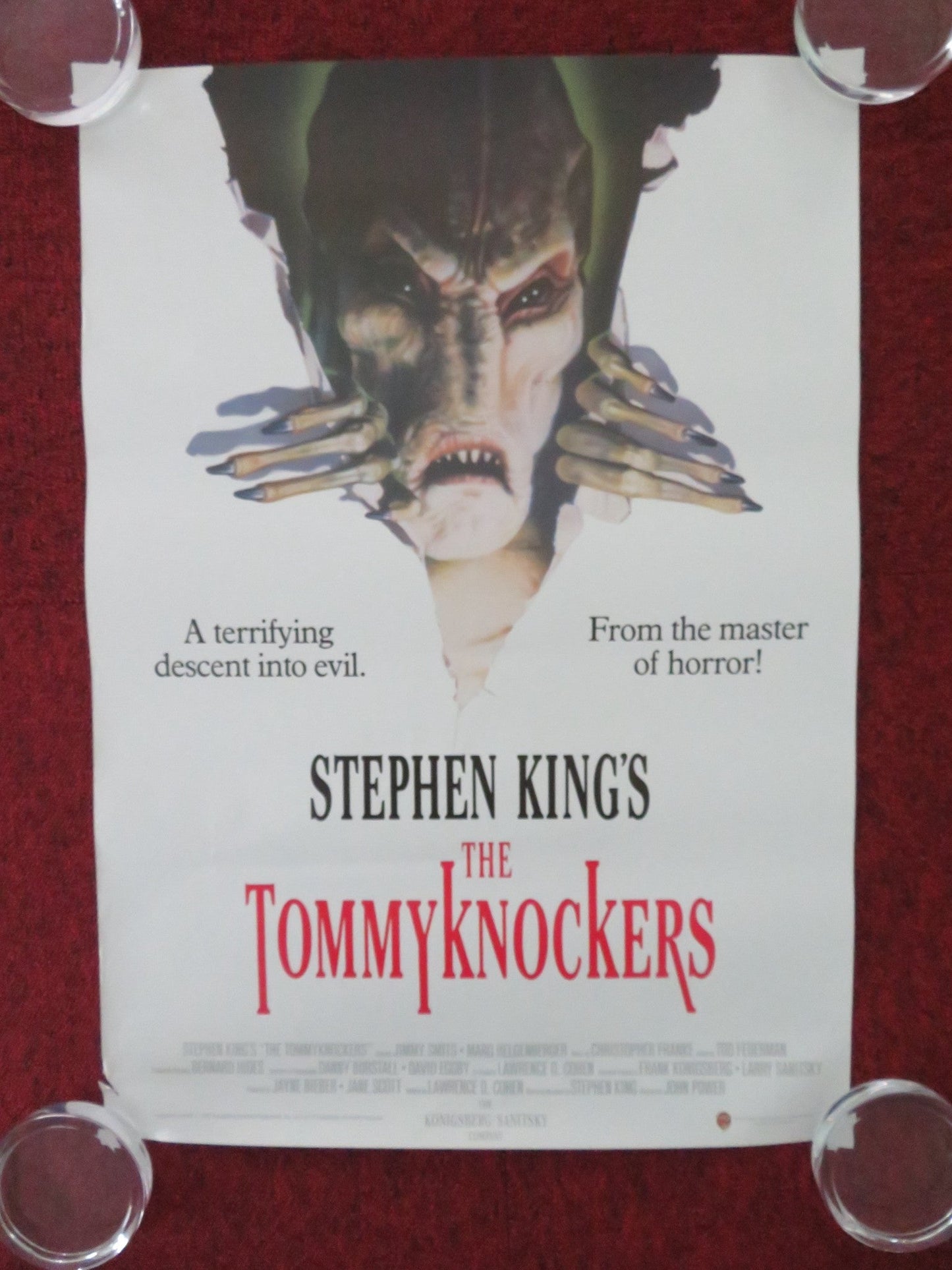 THE TOMMYKNOCKERS VHS VIDEO POSTER STEPHEN KING JIMMY SMITS 1993 Movie posters